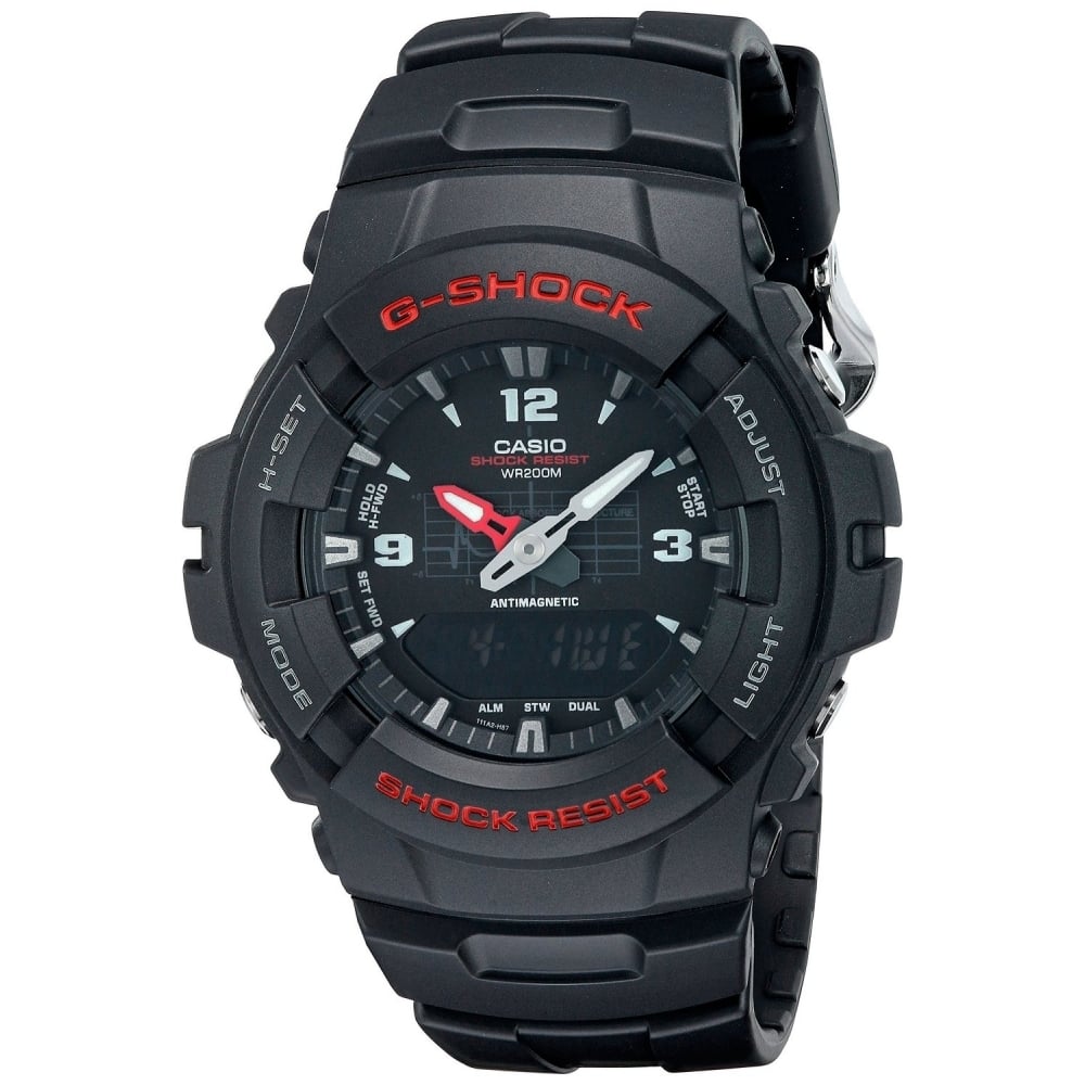 G Shock G 100 1BVMUR Black Multifunction Wristwatch HS Johnson H S Johnson