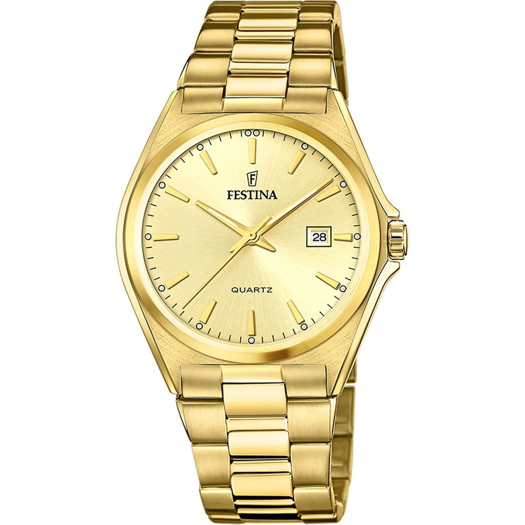 Festina F20555/3 Men's Gold Tone Dial And Bracelet Wristwatch - H S Johnson