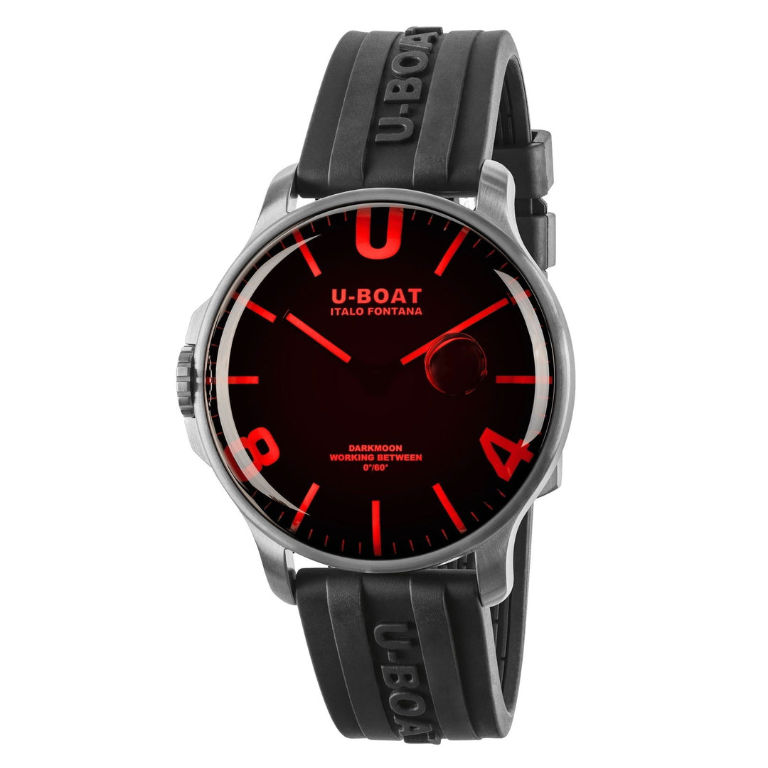 U-Boat 8465/B Darkmoon 44mm Red Glass Steel Wristwatch - H S Johnson