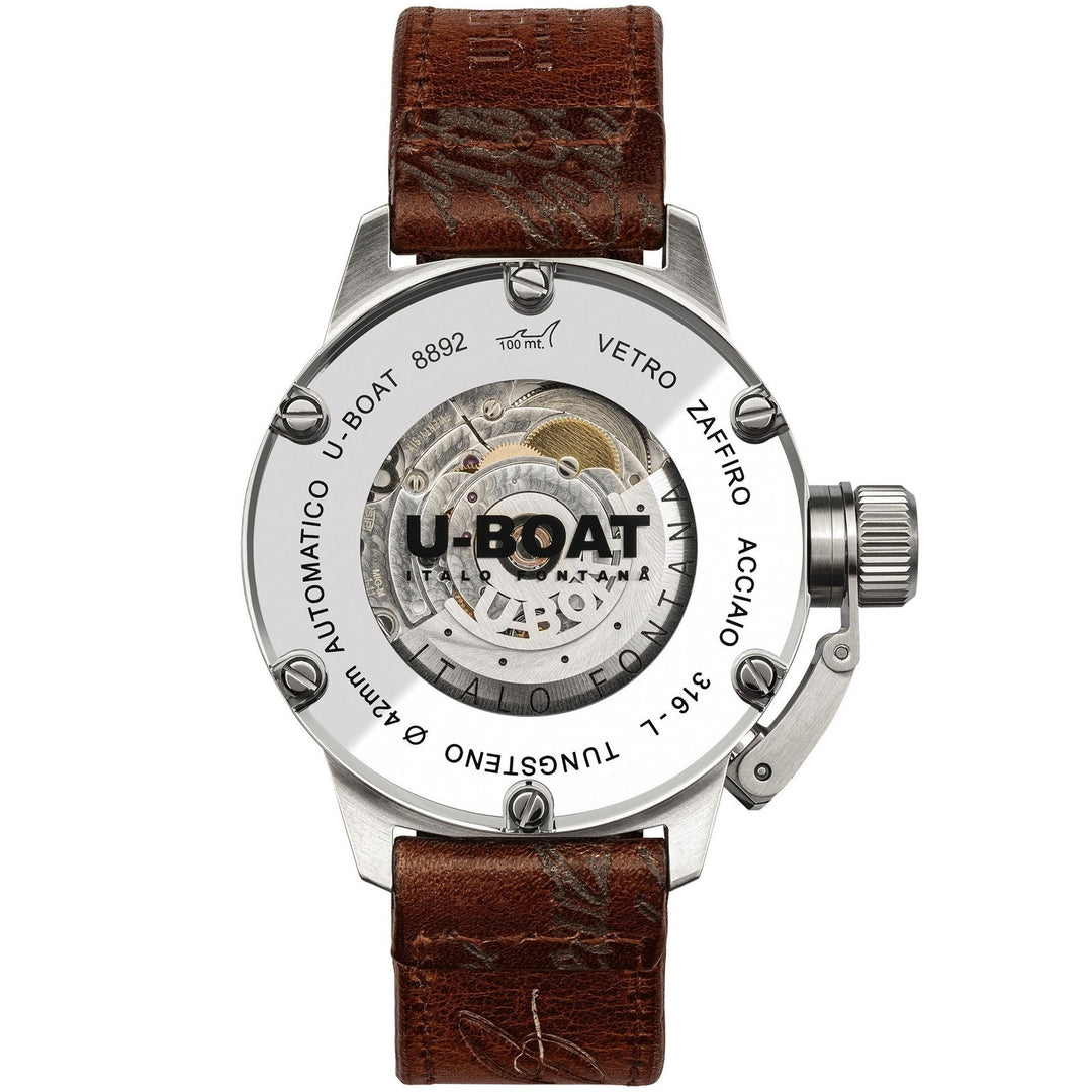 U-Boat 8892 Classico 42 Tungsten Brown Strap Wristwatch - H S Johnson