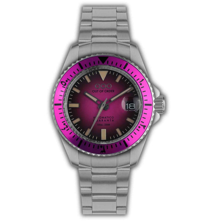 Out Of Order 001-21.FX.SS Automatico Quaranta Magenta Ultra Brushed Wristwatch