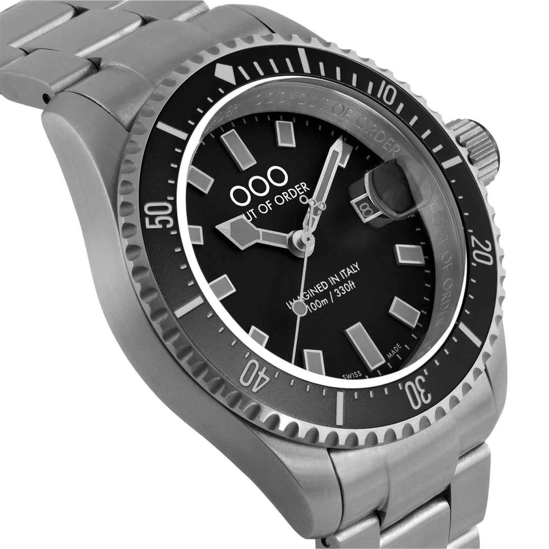 Out Of Order 001-27.NE.GR.SS Black Casanova Ultra Brushed Wristwatch