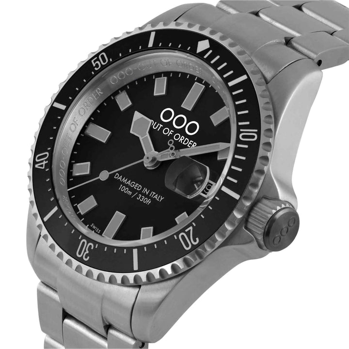 Out Of Order 001-27.NE.GR.SS Black Casanova Ultra Brushed Wristwatch