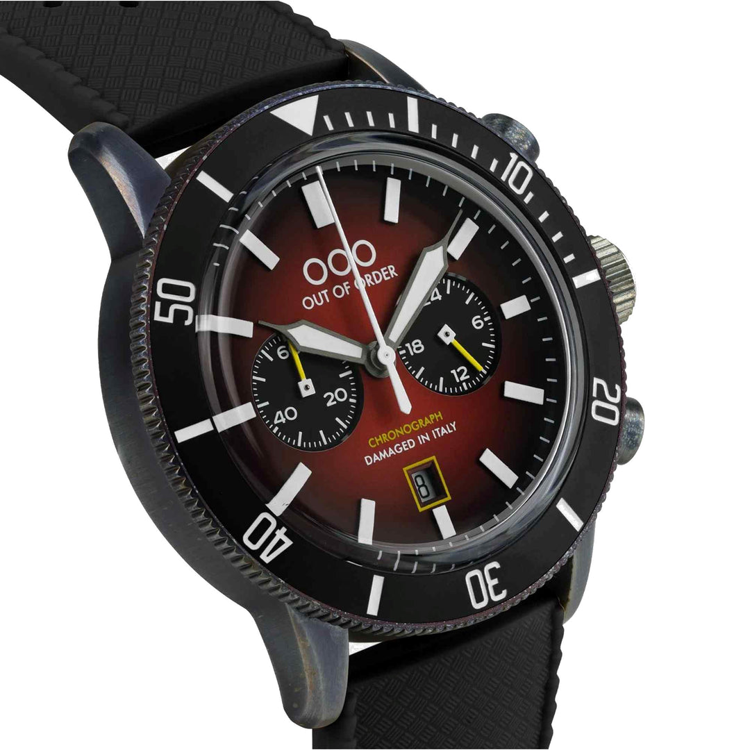 Out Of Order 001-28.RO Red Pilot Chronograph Wristwatch