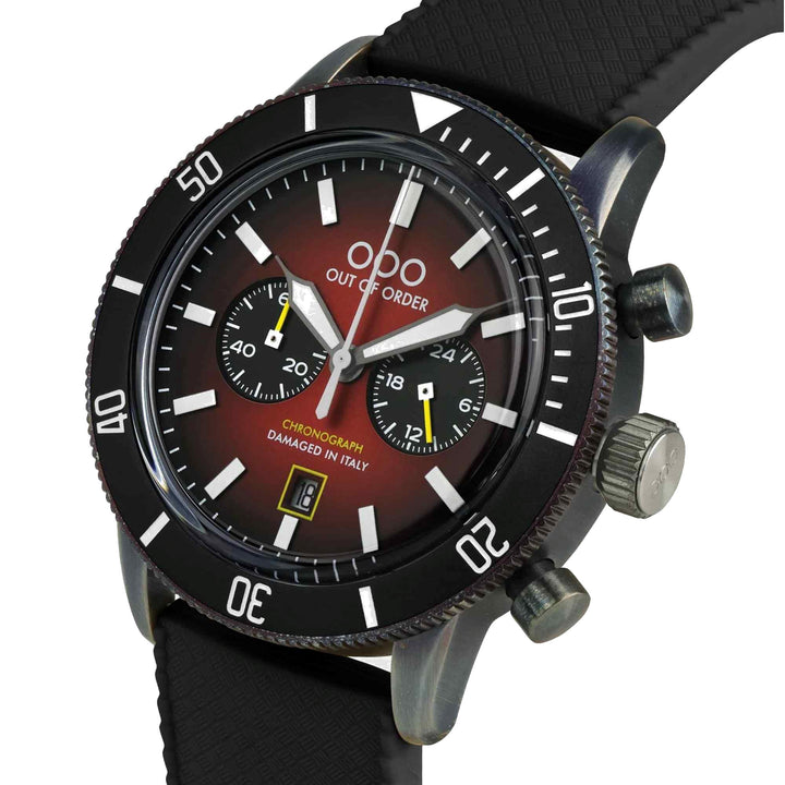 Out Of Order 001-28.RO Red Pilot Chronograph Wristwatch