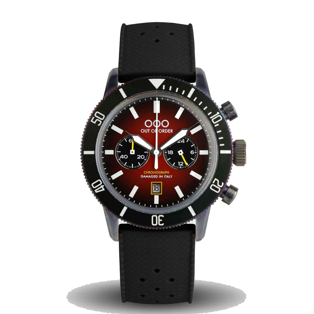 Out Of Order 001-28.RO Red Pilot Chronograph Wristwatch