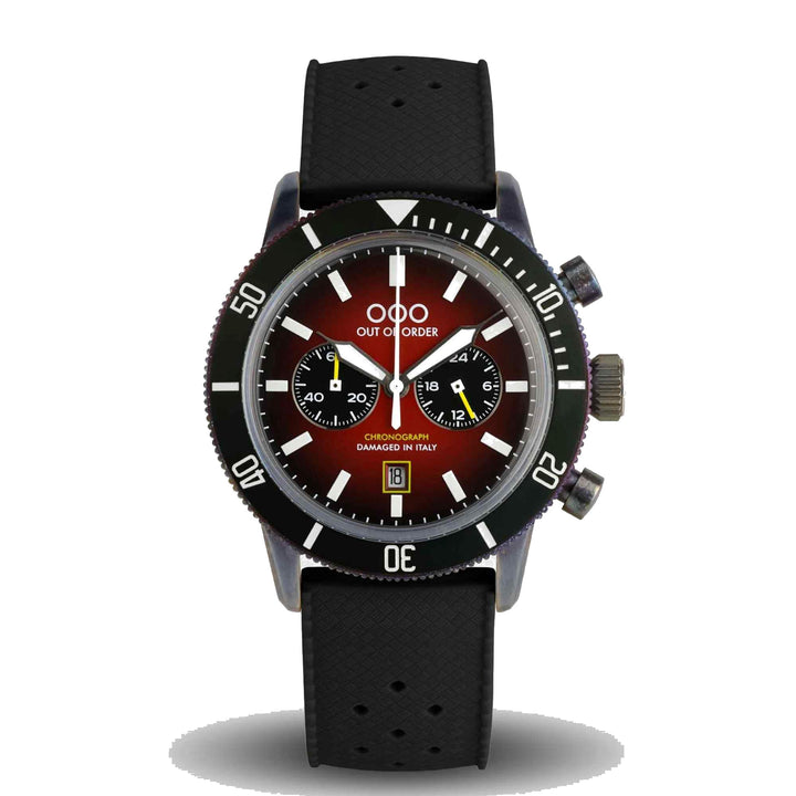 Out Of Order 001-28.RO Red Pilot Chronograph Wristwatch