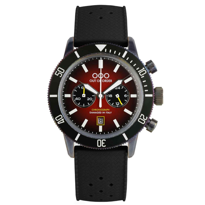 Out Of Order 001-28.RS Red Pilot Chronograph Wristwatch