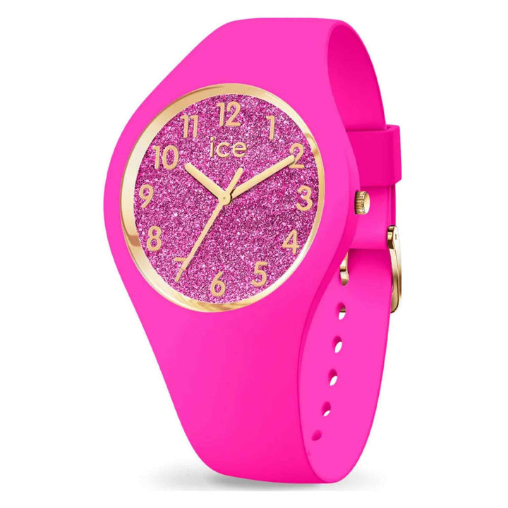 Ice 021224 Glitter Neon Pink Wristwatch