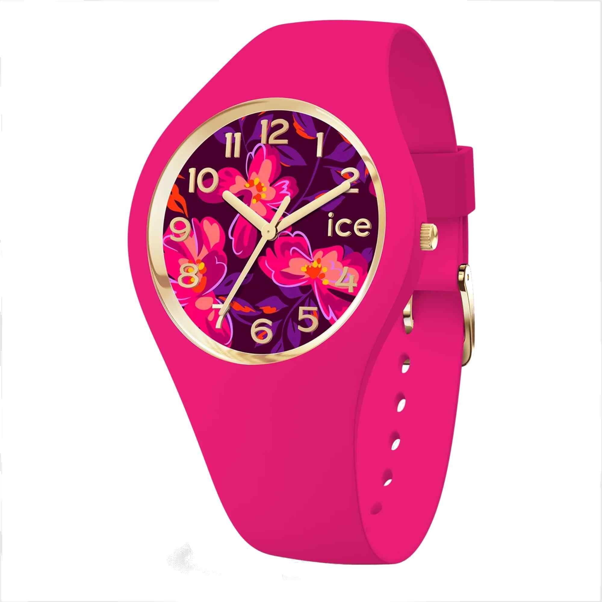 Ice 021738 Flower Fuschia Blossom Wristwatch H S Johnson