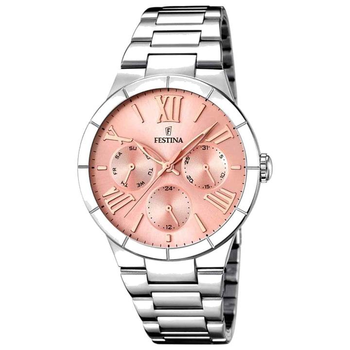 Festina F16716/3 Women's Boyfriend Pink Dial Wristwatch