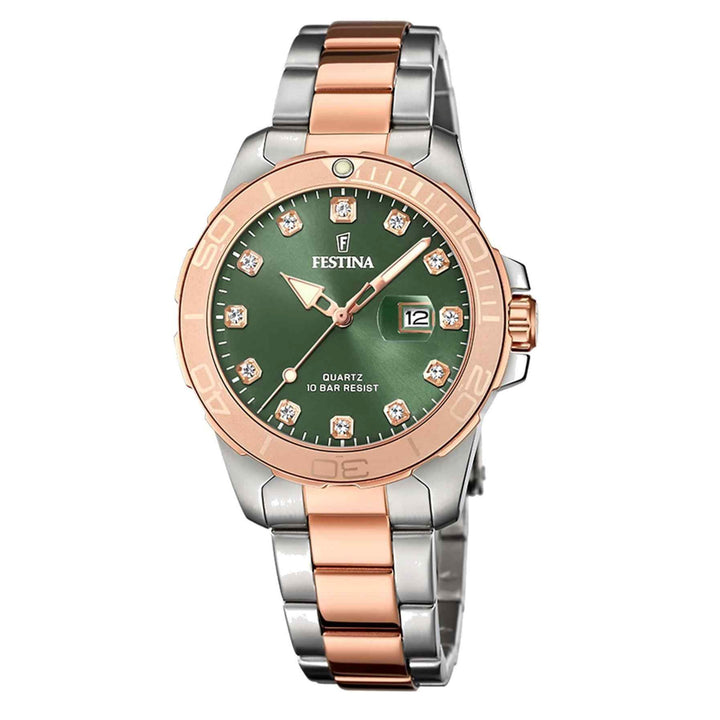 Festina F20505/4 Women's Boyfriend Green Dial Wristwatch