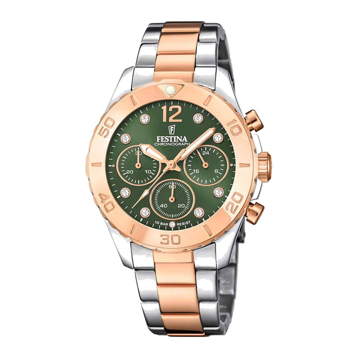 Festina F20605/2 Women's Boyfriend Green Dial Wristwatch