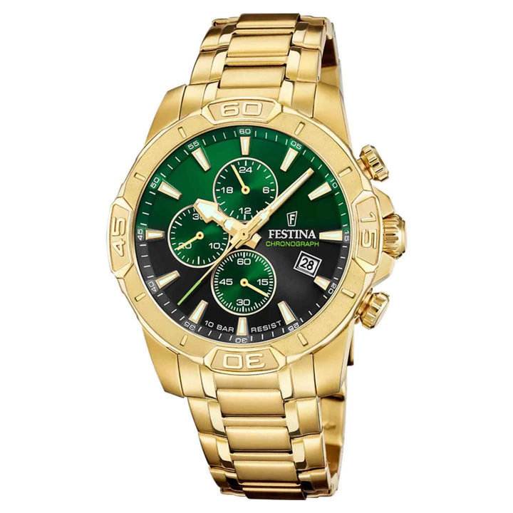 Festina F20705/6 Men's Green Timeless Chronograph Wristwatch