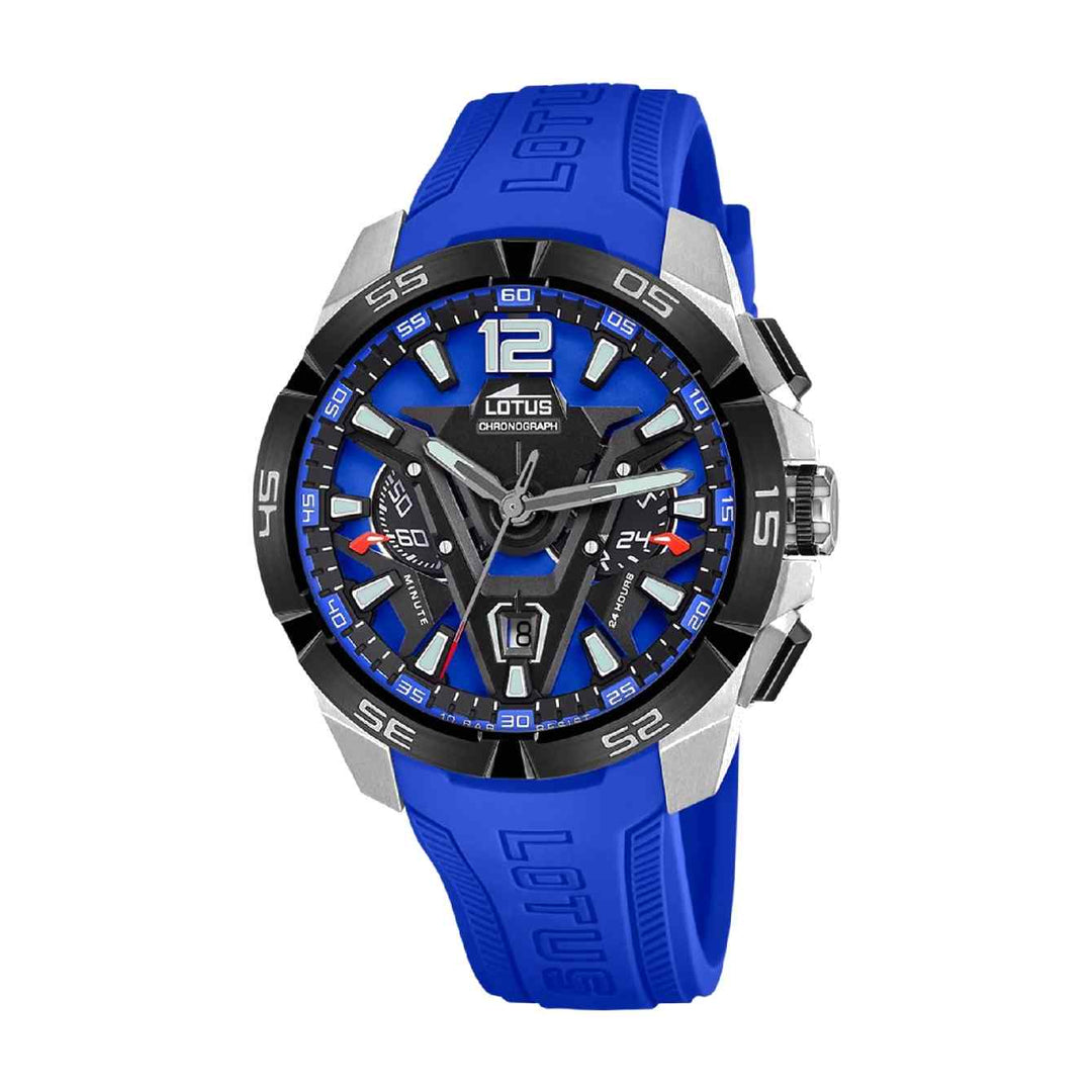 Lotus L18944/4 Men's Vortex Blue Rubber Chronograph Wristwatch