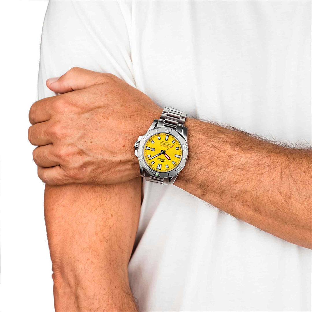 Lotus L18926/1 Men's Yellow Dial Diver Wristwatch (8106669244642)