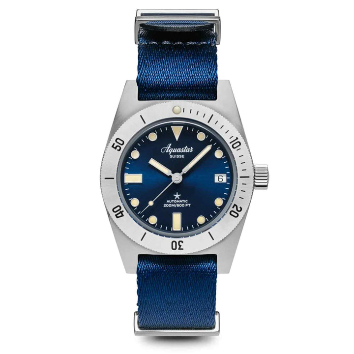Aquastar Model 60 Steel Blue Wristwatch