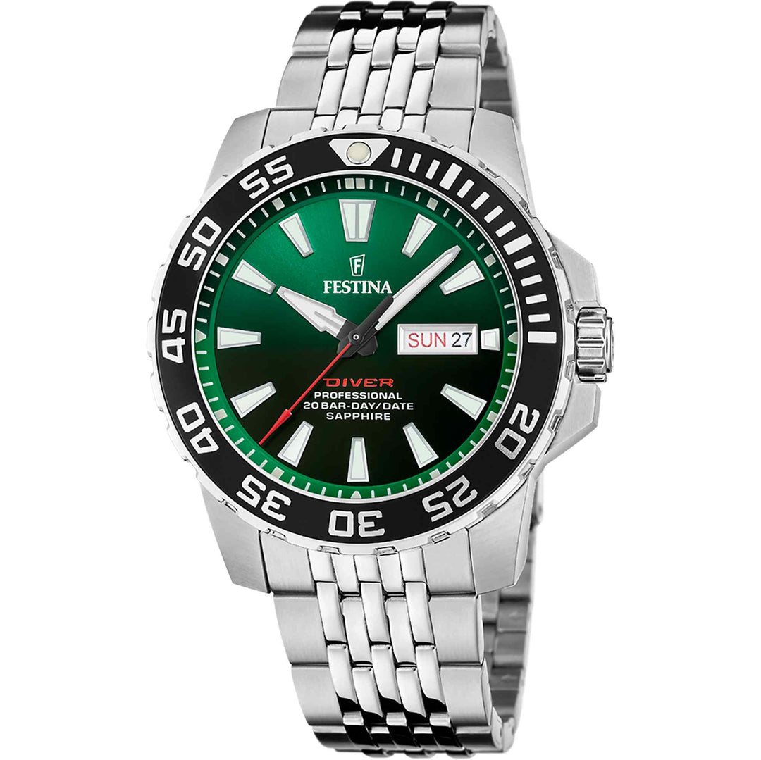 Festina F20661/2 Men's Green Dial Divers Wristwatch (8108026495202)