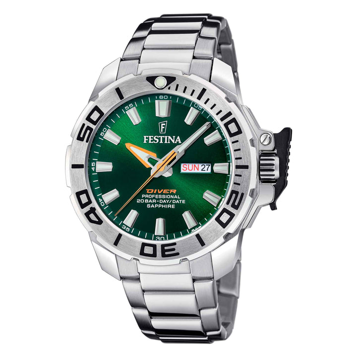 Festina F20665/2 Men's Green Dial Divers Wristwatch (8105939304674)