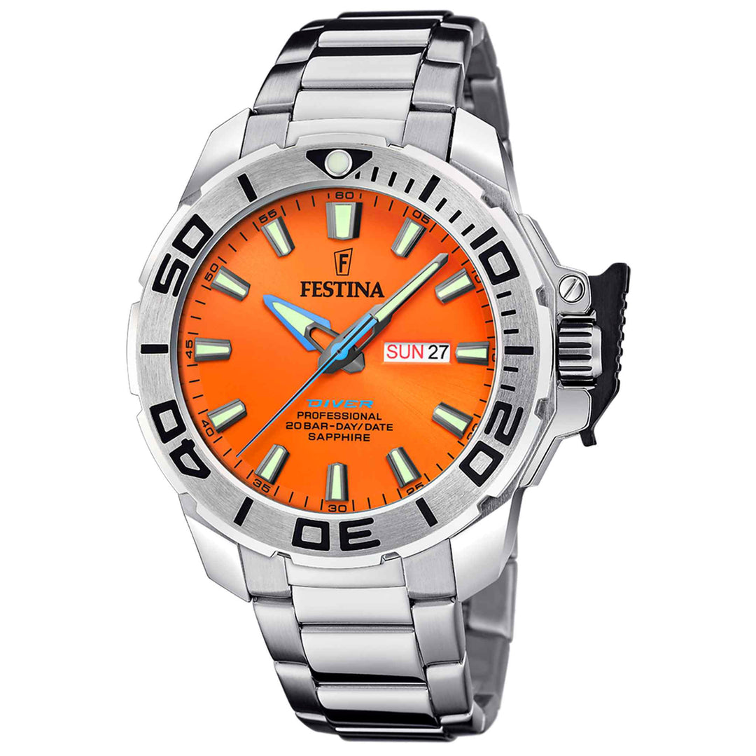 Festina F20665/5 Men's Orange Dial Divers Wristwatch (8106627498210)