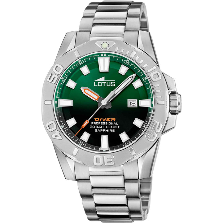 Lotus L18926/5 Men's Green Dial Diver Wristwatch (8106697752802)