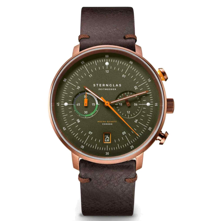 Sternglas S01-HC35-VI17 Men's Hamburg Chrono Dark Green Bronze Wristwatch