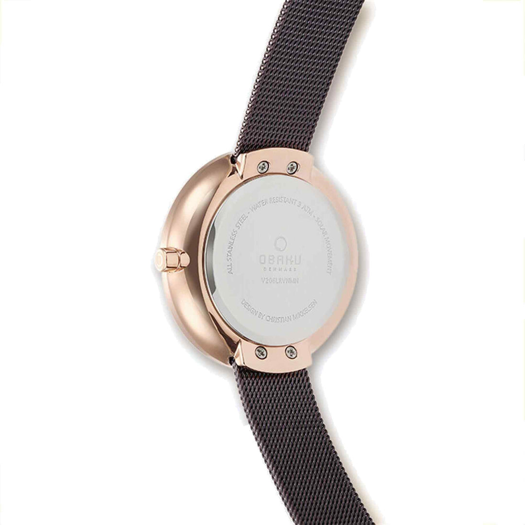 Obaku V206LRVNMN Women's Lys-Walnut Solar Wristwatch