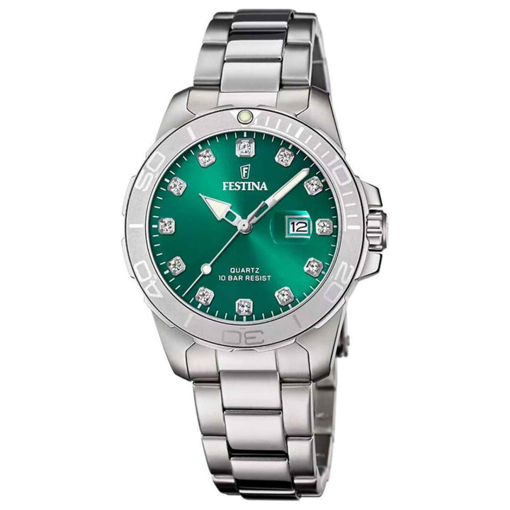 Festina F20503/7 Women's Boyfriend Green Dial Wristwatch