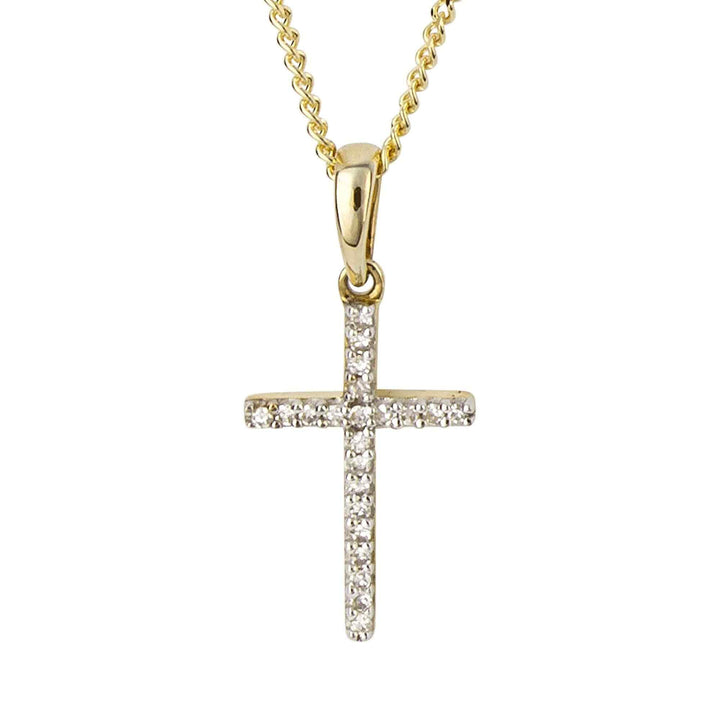 Elements Gold GP1004 Cross with Diamond Pendant Only