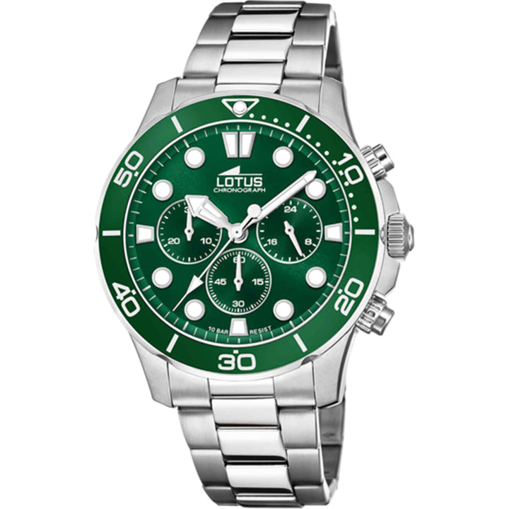 Lotus L18756/2 Men's Green Dial Chronograph Wristwatch