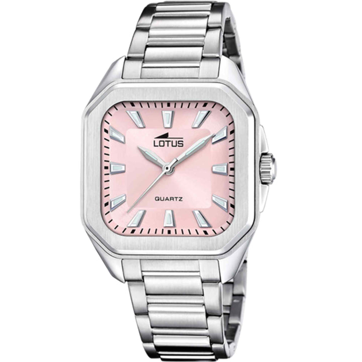 Lotus L18967/3 Women's Pink Square Dial Wristwatch