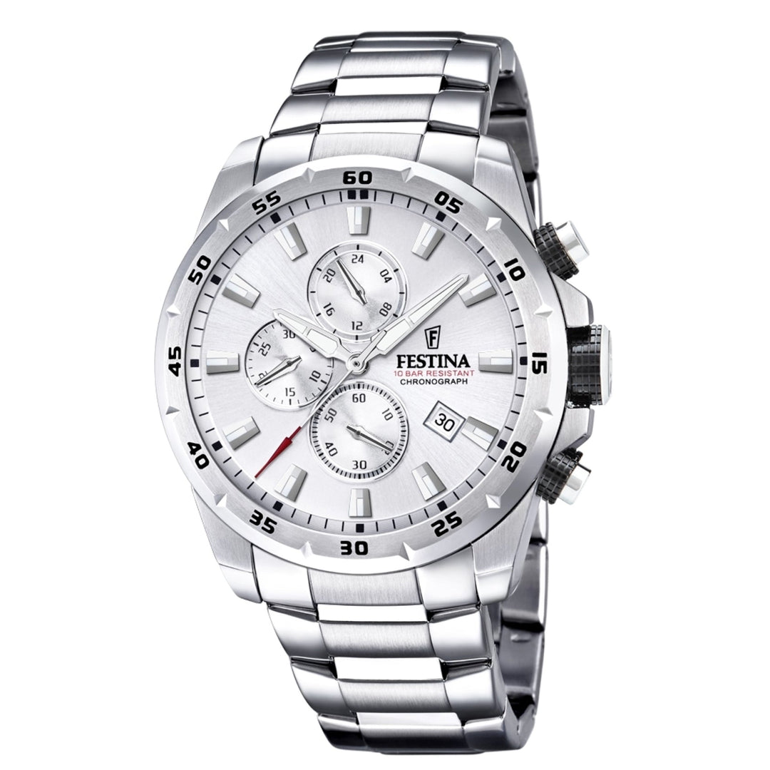 Festina F20463/1 Men's Chronograph Silver Tone Bracelet Wristwatch - H S Johnson (7505130651874)