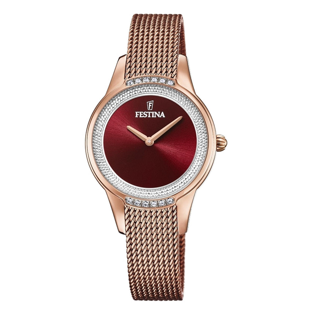 Festina F20496/1 Women's Rose Gold Tone Mesh Wristwatch - H S Johnson (7505131765986)