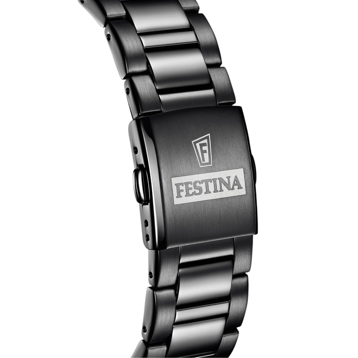 Festina F20577/1 Men's Black Steel Bracelet Chronograph Wristwatch - H S Johnson (7797541732578)