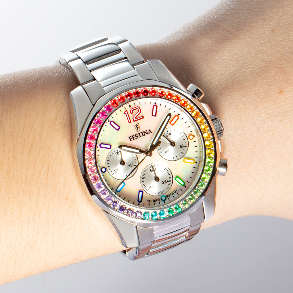 Festina F20606/2 Women's Rainbow Steel Bracelet Wristwatch - H S Johnson (7945431220450)