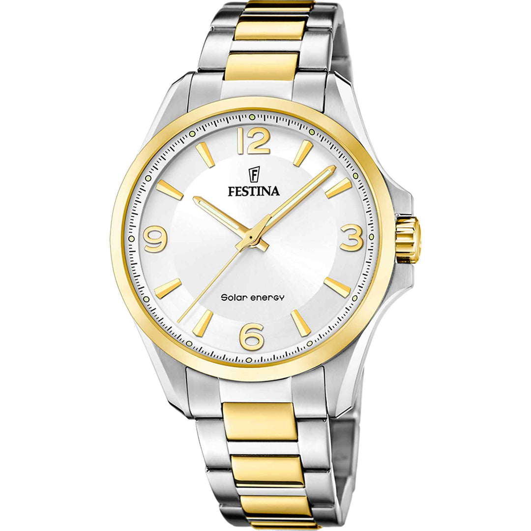 Festina F20657/1 Men's Solar Energy Two Tone Bracelet Wristwatch - H S Johnson (8037021712610)